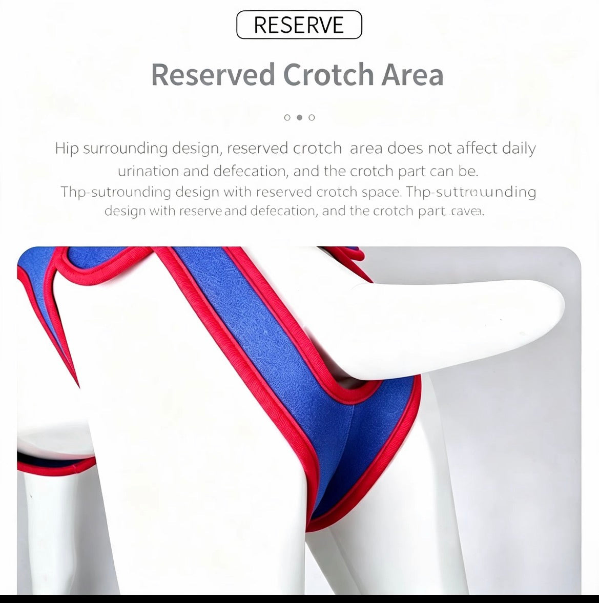 Pet Spine Support Vest diagram showing the open crotch area and surrounding coverage