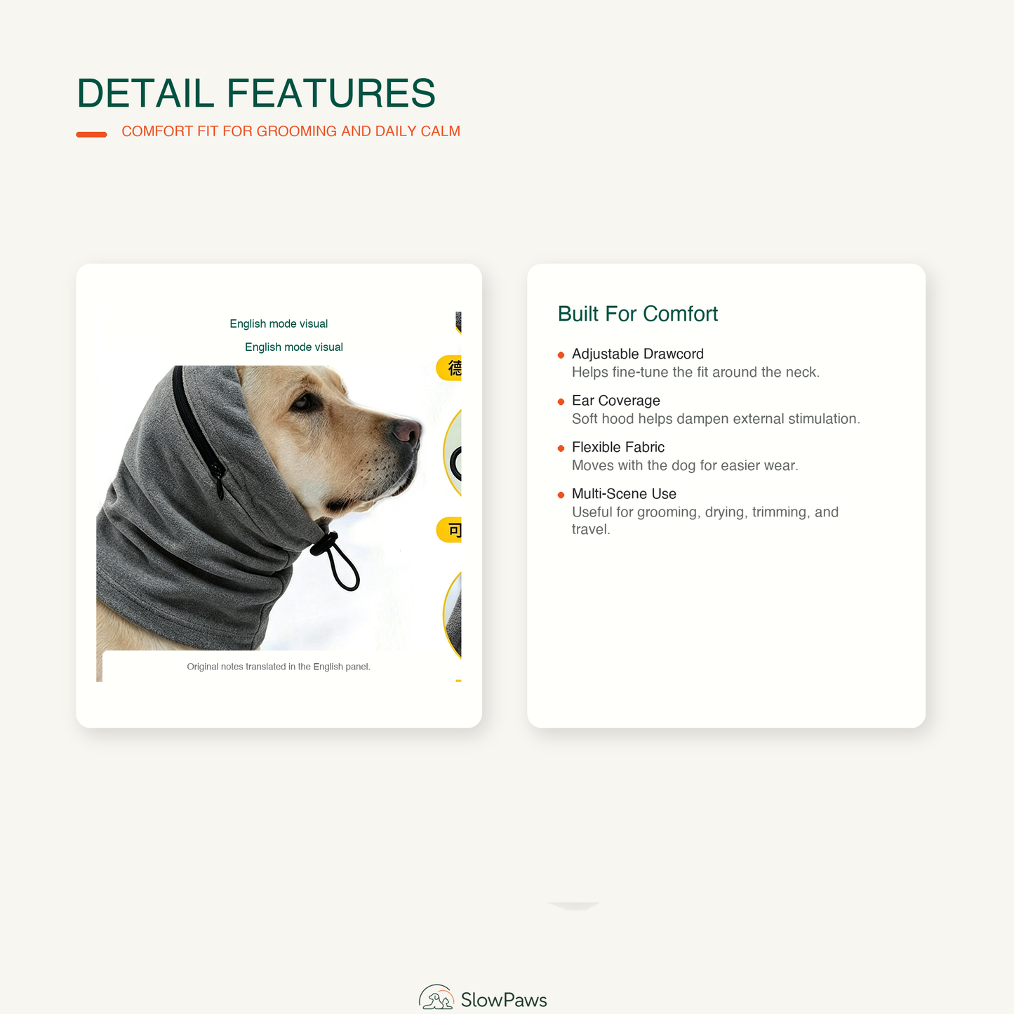 Dog Calming Hood Snood for Grooming by SlowPaws image 6