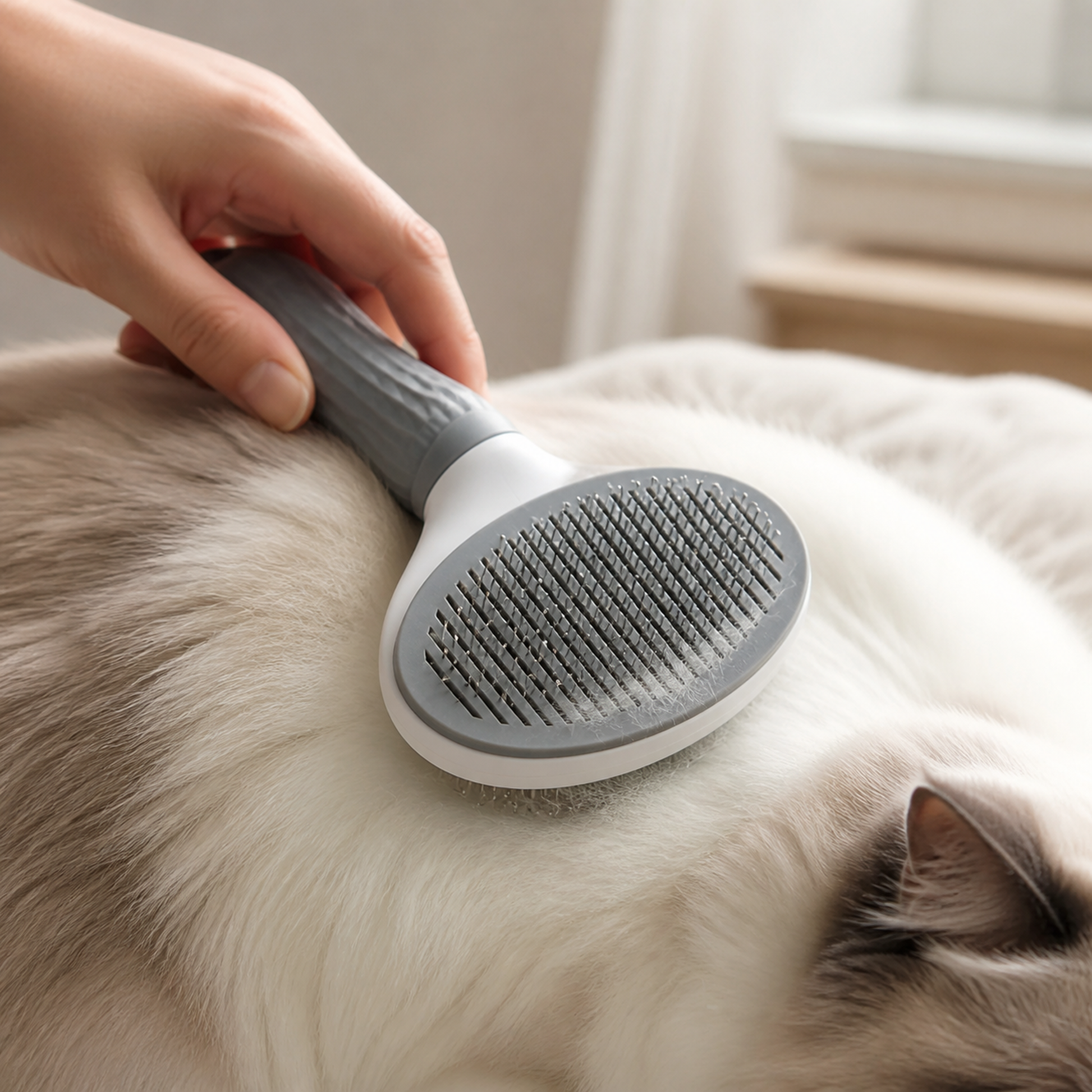 One-Click Slicker Brush for Dogs and Cats by SlowPaws image 2
