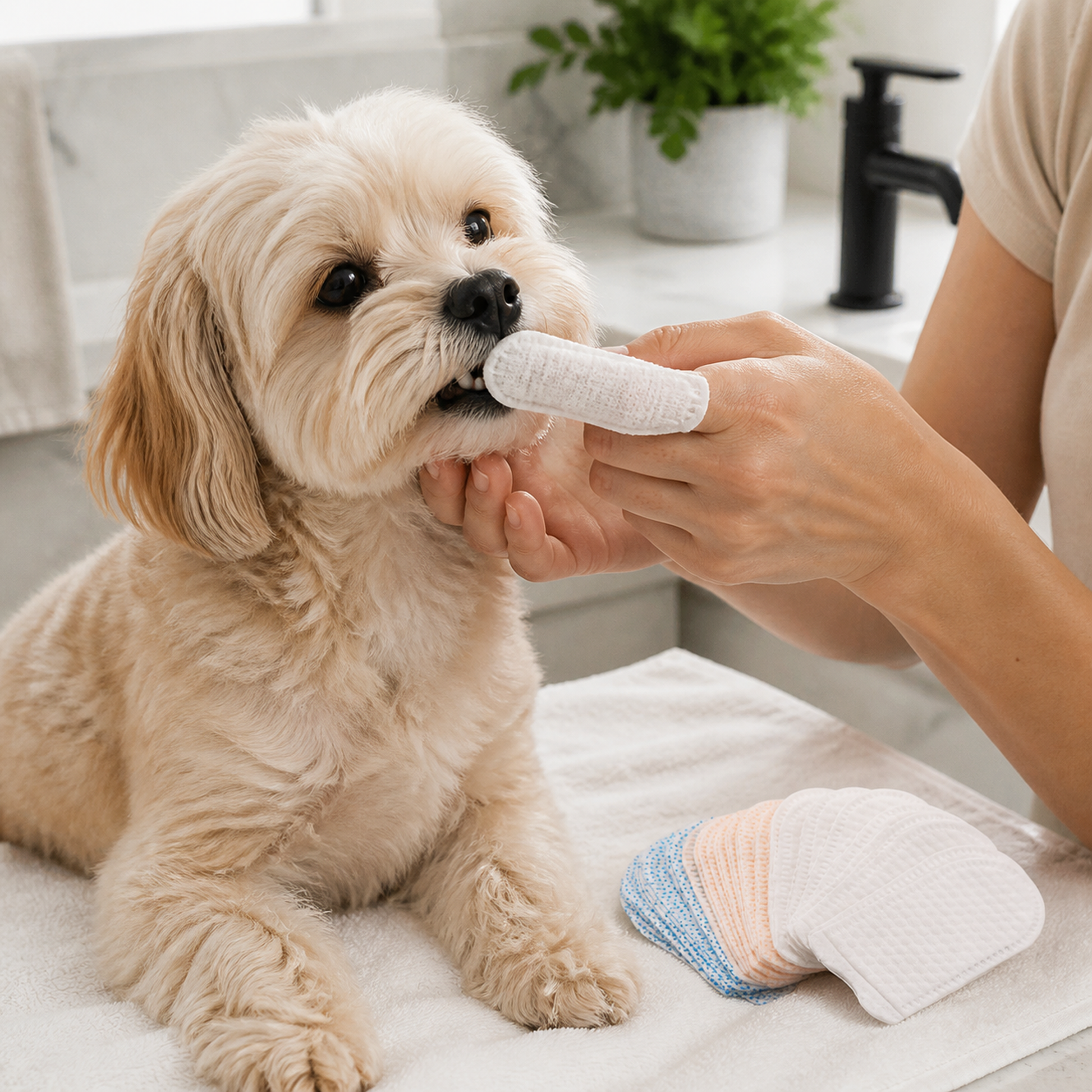 Disposable Pet Finger Toothbrush Wipes by SlowPaws image 8