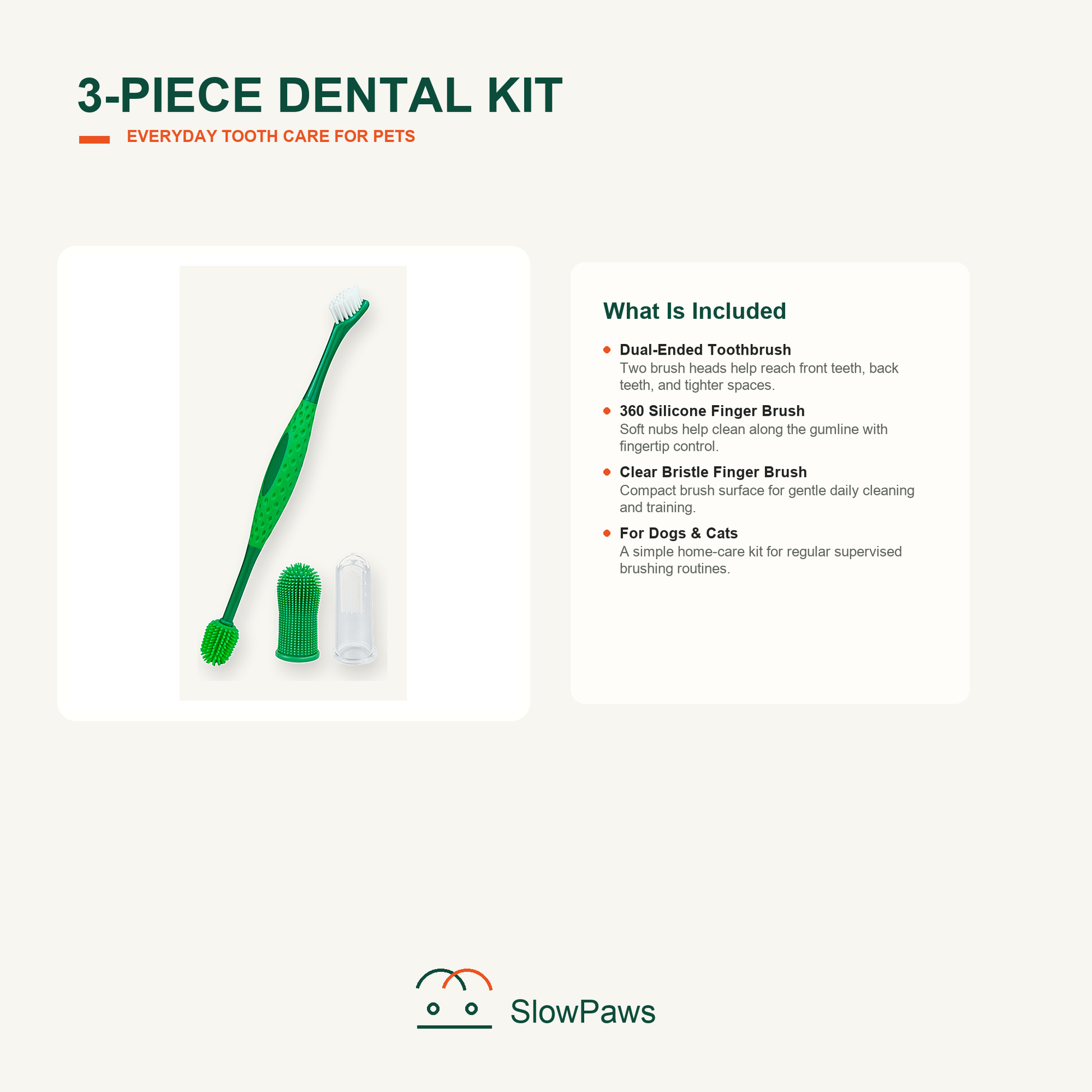 Pet Toothbrush Kit for Dogs and Cats by SlowPaws image 4