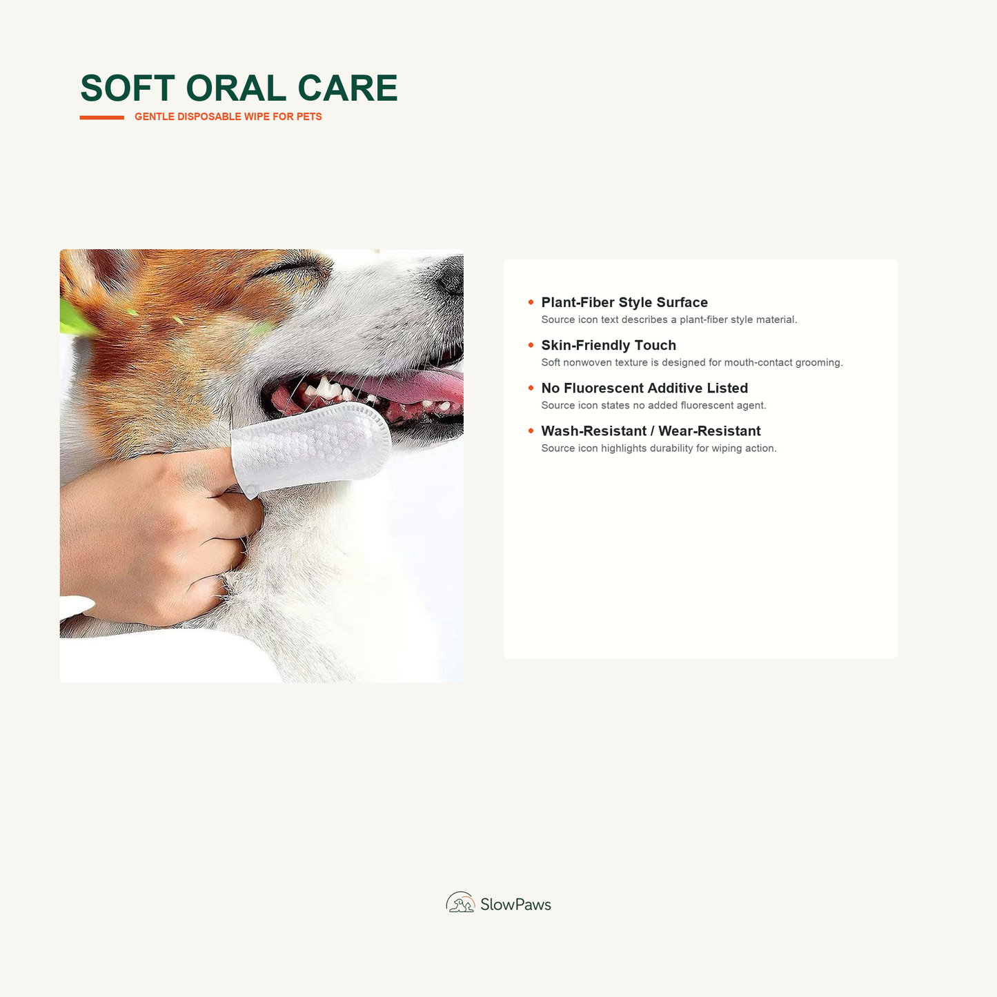 Disposable Pet Finger Toothbrush Wipes by SlowPaws image 6