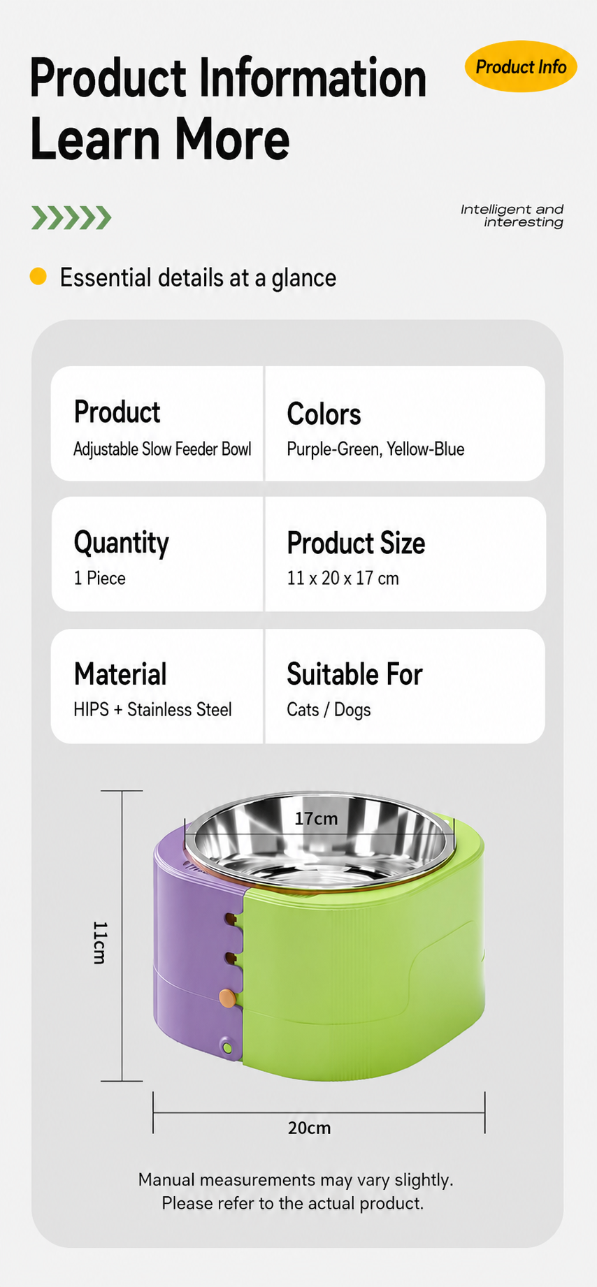 Adjustable Slow Feeder Pet Bowl by SlowPaws image 7