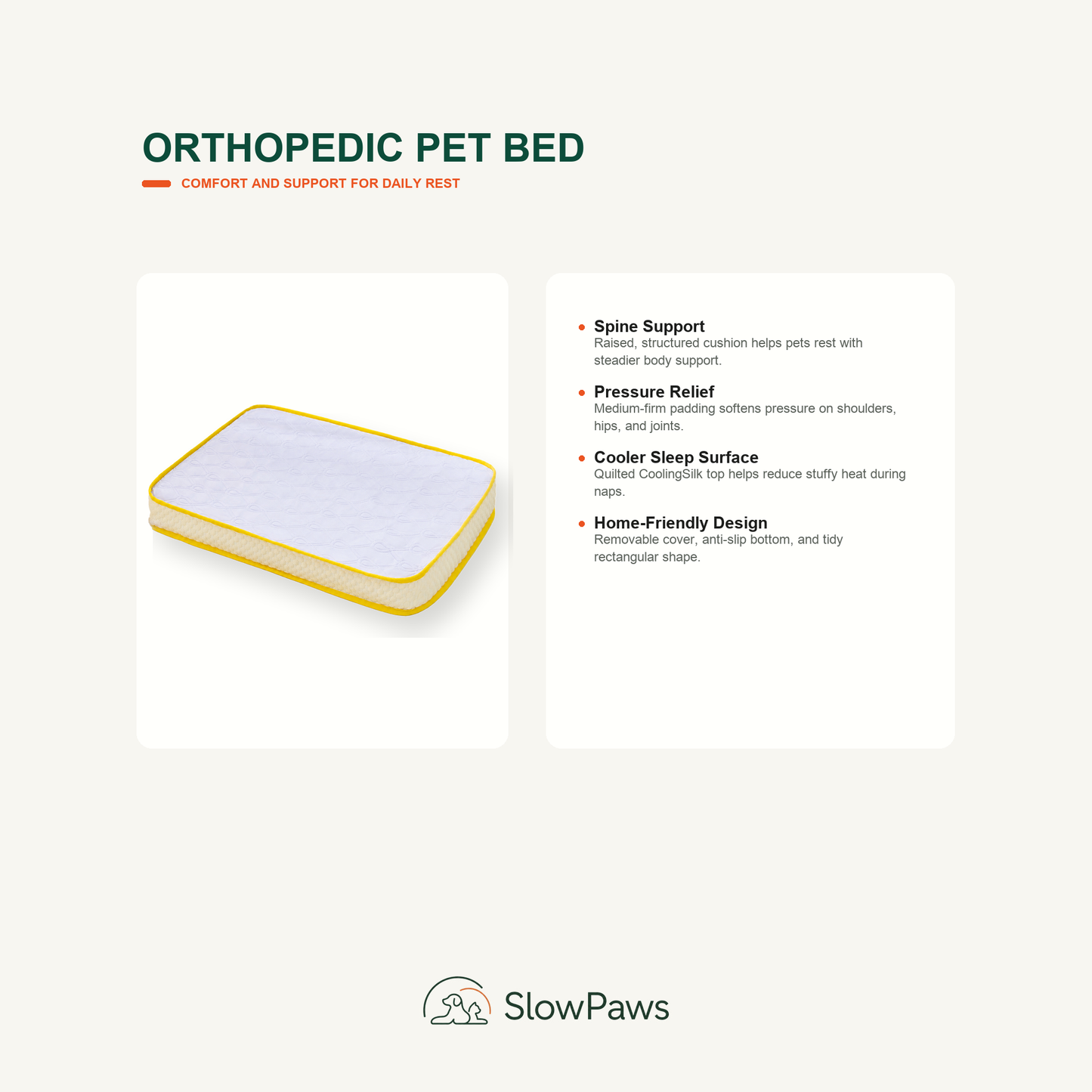 Orthopedic Pet Bed for Dogs and Cats by SlowPaws image 7