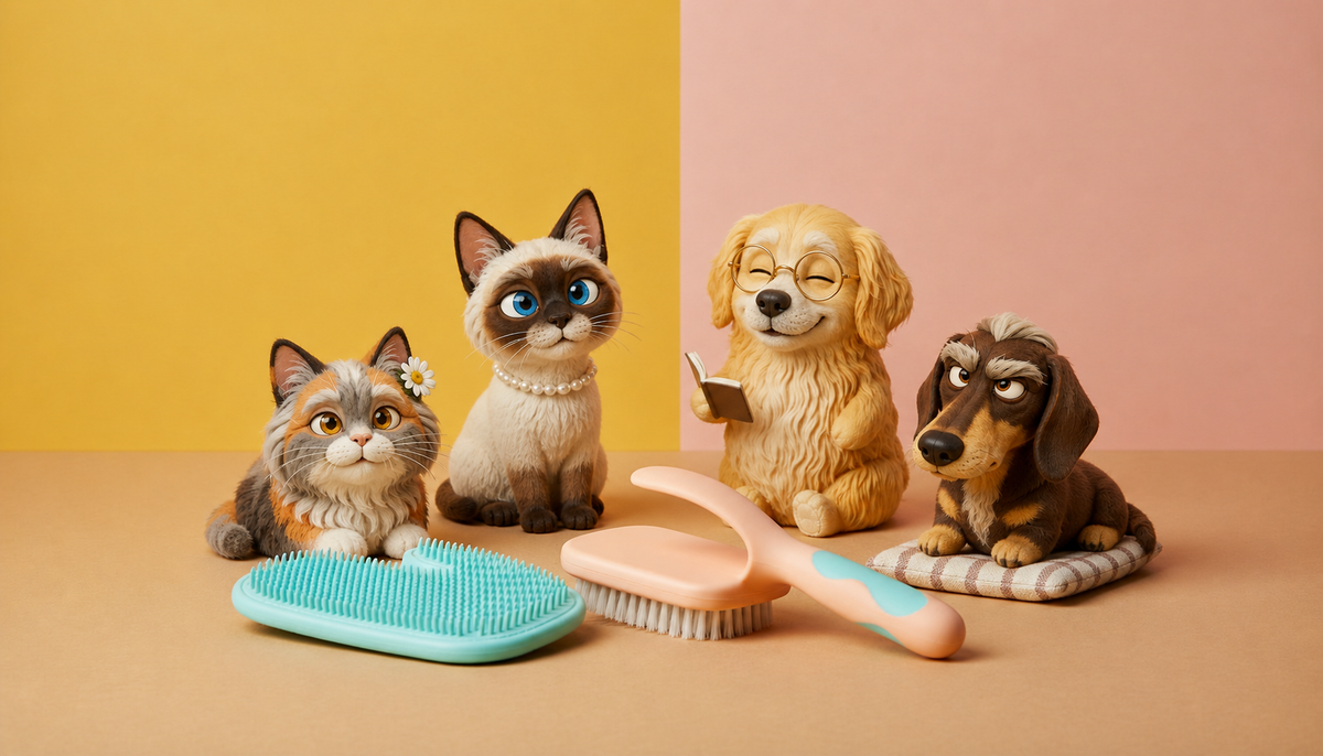 Senior dogs and cats during gentle at-home care