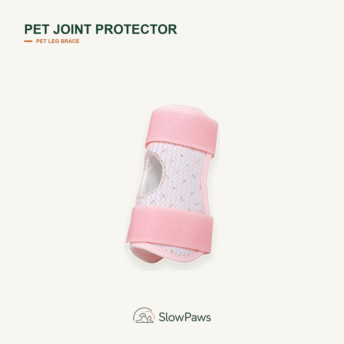 Pink Pet Joint Protector sleeve with mesh center and adjustable hook-and-loop straps